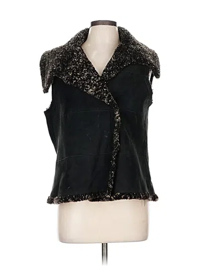 Pre-owned Margon Faux Fur Vest In Black
