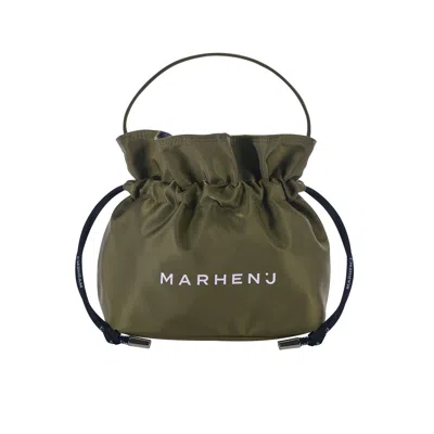 Marhen.j Women's Neutrals Recycled Nylon Bucket Bag - Charron - Olive Khaki In Green/yellow