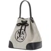 Marhen.j Women's Two-tone Canvas & Apple Leather Bag - Noah - Black In Black