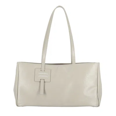 Marhen.j Women's White Anna Compact - Vegan Leather - Beige