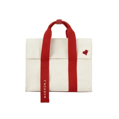 Marhen.j Women's White / Red Roy Mini - Canvas - Heart Signal In Multi