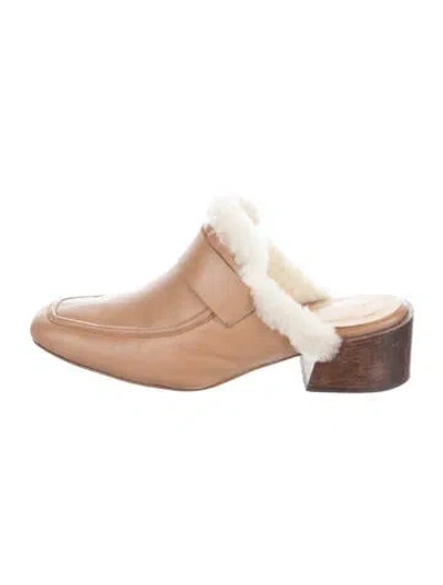 Pre-owned Mari Giudicelli Leather Mules In Brown