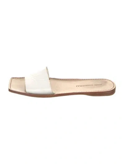 Pre-owned Mari Giudicelli Leather Slides In Black