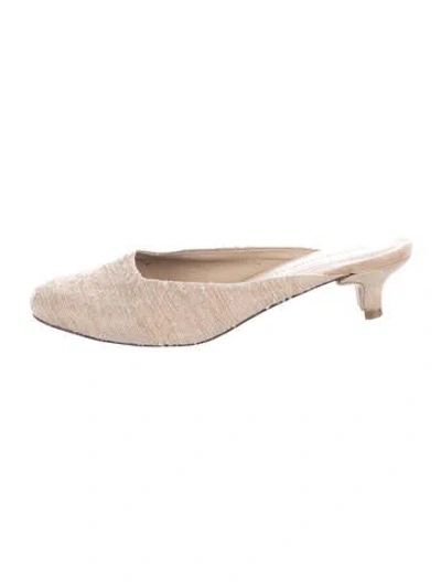 Pre-owned Mari Giudicelli Mules In Neutrals