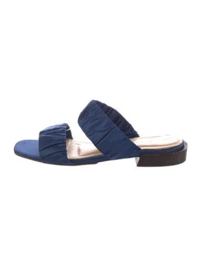 Pre-owned Mari Giudicelli Satin Slides In Blue