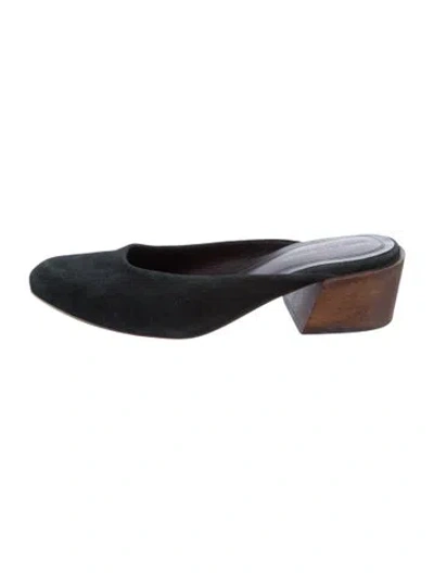 Pre-owned Mari Giudicelli Suede Mules In Black