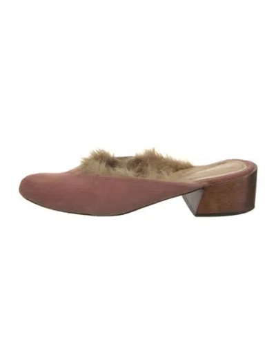 Pre-owned Mari Giudicelli Suede Mules In Brown