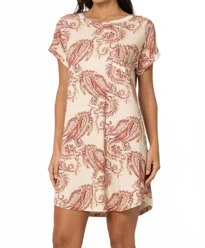 Mari M Lingerie Printed Short Sleeve Sleepshirt In Paisley In Multi