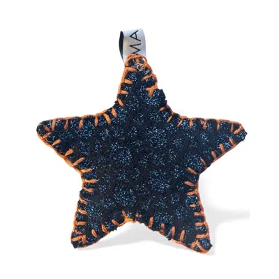 Maria Aristidou Black / Blue / Orange Handcrafted Vega Star Ornament In Multi