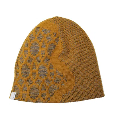 Maria Aristidou Men's Atlas Engraving Beanie - Mustard, Grey In Burgundy