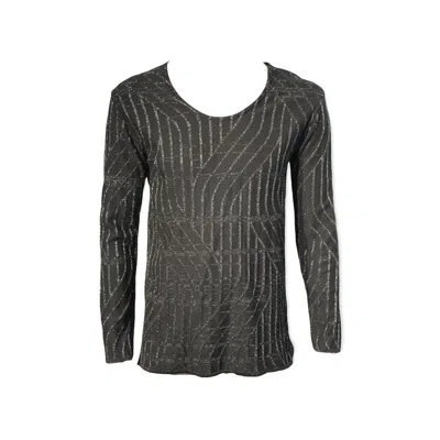 Maria Aristidou Men's Black Bold Knit Top With Multicolour Shiny Details