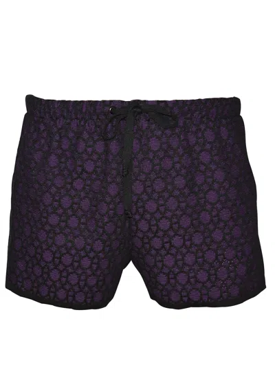 Maria Aristidou Men's Black / Pink / Purple Lysander Beachwear Short