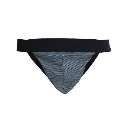 Maria Aristidou Men's Black / White Leon In-sight Jockstrap In Black/white