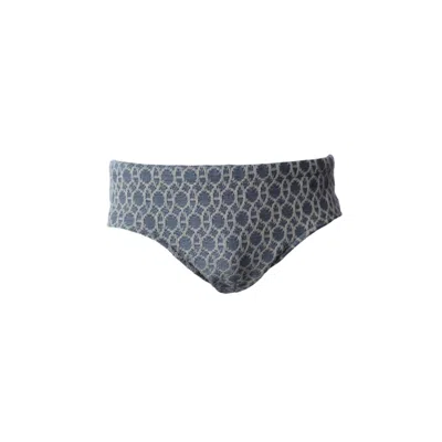 Maria Aristidou Men's Blue / Neutrals Apollo Swim Brief