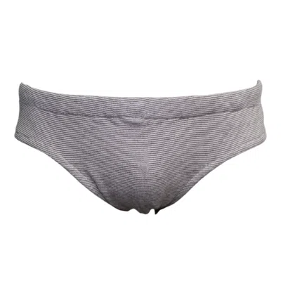 Maria Aristidou Men's Brown / White Xylon Swim Brief - Brown, White In Brown/white