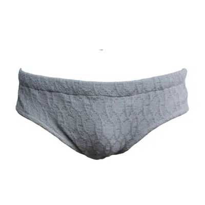 Maria Aristidou Men's Hermes Engraving Swim Brief - Grey In Gray