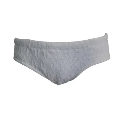 Maria Aristidou Men's Salty Engraving Swim Brief - White