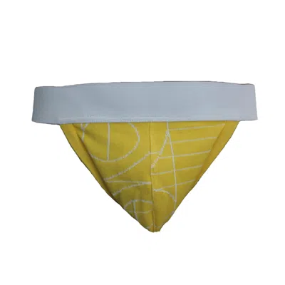 Maria Aristidou Men's White / Yellow / Orange Play In-sight Jockstrap - White, Yellow & Orange In White/yellow/orange