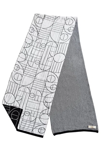 Maria Aristidou Women's Black / White Unisex Double Side Play Summer Scarf - White, Black In Black/white