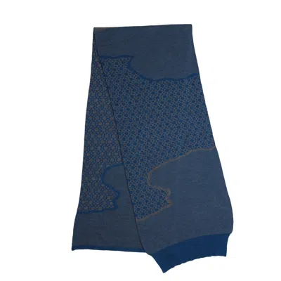 Maria Aristidou Women's Blue / Grey Mac Double Side Scarf - Blue Petrol, Grey In Blue/grey