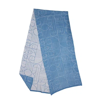 Maria Aristidou Women's Blue / White Unisex Double Side Play Summer Scarf - White, Baby Blue In Blue/white