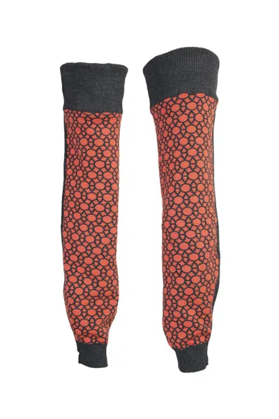 Maria Aristidou Women's Deux Côtés Reversible Leg Warmers - Orange, Charcoal, Black In Black/orange