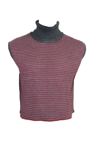 Maria Aristidou Women's Deux Côtés Sleeveless Top - Burgundy, Charcoal, Black In Black/red
