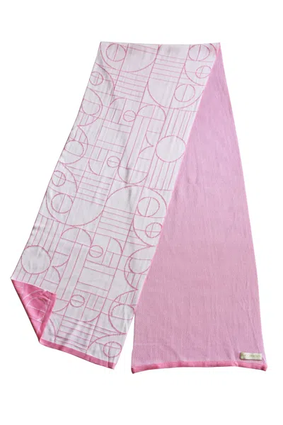 Maria Aristidou Women's Double Side Play Summer Scarf - White, Pink