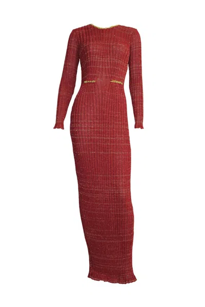 Maria Aristidou Women's Gold / Red Serendipity - Lava Gown In Burgundy