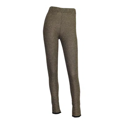 Maria Aristidou Women's Gold / Black Goldish Net Leggings In Brown