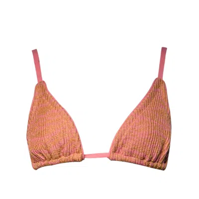 Maria Aristidou Women's Harper Triangle Bikini Top In Pink/yellow