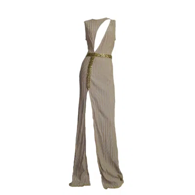 Maria Aristidou Women's Neutrals / Gold Bold - Clea Evening Gown
