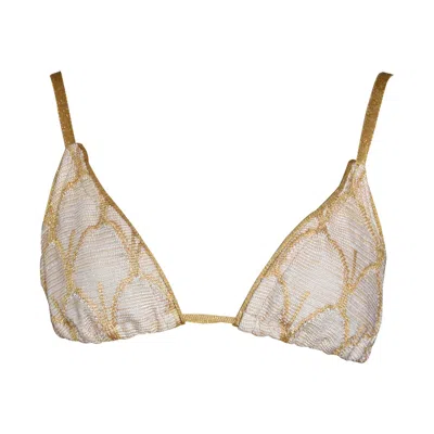 Maria Aristidou Women's Neutrals / Gold Lyria Triangle Bikini Top