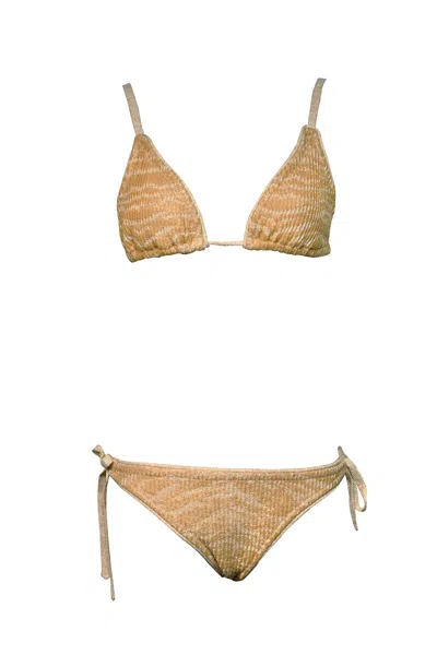 Maria Aristidou Women's Neutrals / Gold Oli Brazilian Bikini