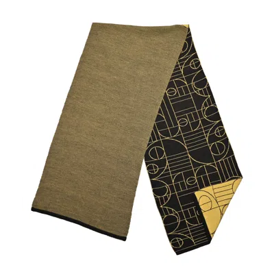 Maria Aristidou Women's Unisex Double Side Play Scarf - Charcoal,yellow In Black/yellow