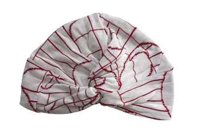 Maria Aristidou Women's White / Red Play White & Red Turban In Gray