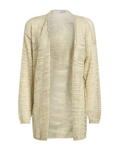 Maria Bellentani Woman Cardigan Sage Green Size 8 Linen, Polyester, Metal, Nylon In Neutral