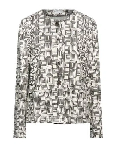 Maria Bellentani Woman Jacket Ivory Size 10 Viscose, Polyester, Cotton, Elastane