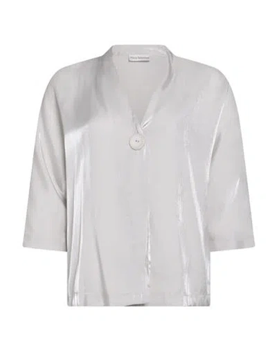 Maria Bellentani Woman Jacket Light Grey Size 12 Viscose, Polyester In Gray