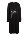 Maria Bellentani Woman Midi Dress Black Size 10 Wool, Acrylic In Black