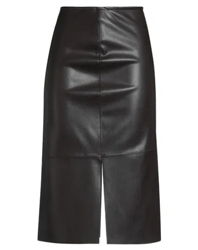 Maria Bellentani Woman Midi Skirt Dark Brown Size 8 Polyester, Polyurethane