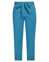 Maria Bellentani Woman Pants Azure Size 8 Cotton, Elastane In Blue