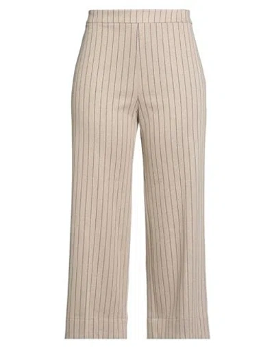 Maria Bellentani Woman Pants Beige Size 12 Viscose, Polyester, Cotton, Elastane In Neutral