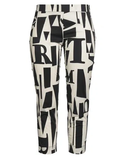 Maria Bellentani Woman Pants Ivory Size 12 Cotton, Elastane In Multi
