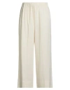 Maria Bellentani Woman Pants Ivory Size 12 Viscose, Linen In White