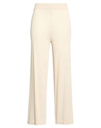 Maria Bellentani Woman Pants Ivory Size 8 Viscose, Polyamide, Metallic Fiber In White