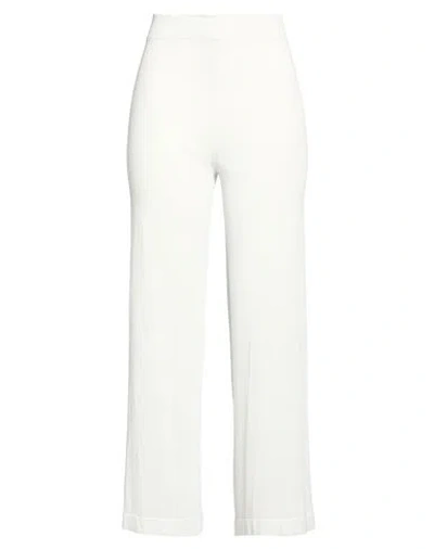 Maria Bellentani Woman Pants Light Grey Size 6 Viscose, Polyamide, Metallic Fiber In White