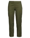Maria Bellentani Woman Pants Military Green Size 8 Cotton, Elastane In Green
