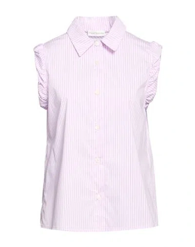 Maria Bellentani Woman Shirt Lilac Size 6 Cotton, Polyamide, Elastane In Purple