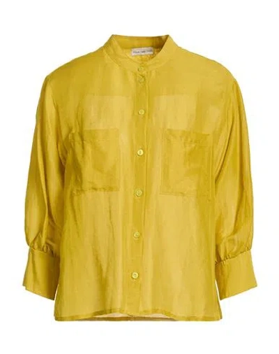 Maria Bellentani Woman Shirt Lime Green Size 6 Linen, Rayon, Viscose In Yellow
